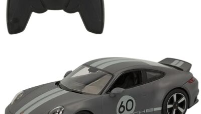 ColorBaby Rastar - Radiostyrd bil, Porsche 911 Classic, officiell licens, skala 1:16, med ljus, grå färg, radiostyrda bilar, radiostyrda fordon, fjärrkontroll, barngåvor (41283)