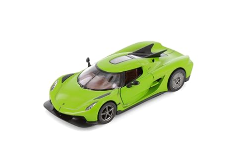 Easy Toys Modellbil kompatibel med Koenigsegg Jesko Absolute - Skala Leksaksbil med öppna dörrar - Modellbygge Bil (grön)
