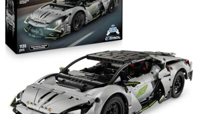 LEGO Technic Lamborghini Revuelto supersportbil Set, Fjärrstyrd STEM byggleksak för barn, Present med racerbil till pojkar och flickor från 10 år, Byggsats med radiostyrd bil 42214