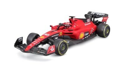 Maisto Tech - Ferrari SF-23 Leclerc Skala 1:24 Radiostyrt fordon, RC 2,4 GHz med litiumbatteri och semiproportionell styrning, officiell Ferrari-licens