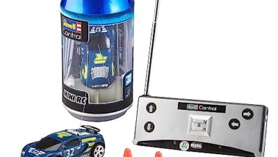 Revell Control Mini RC Car Racer I skala 1:43 I Perfekt för barn och racingentusiaster, Två driftfrekvenser för spännande tävlingar I Lämplig för inomhus- och utomhusbruk, blå
